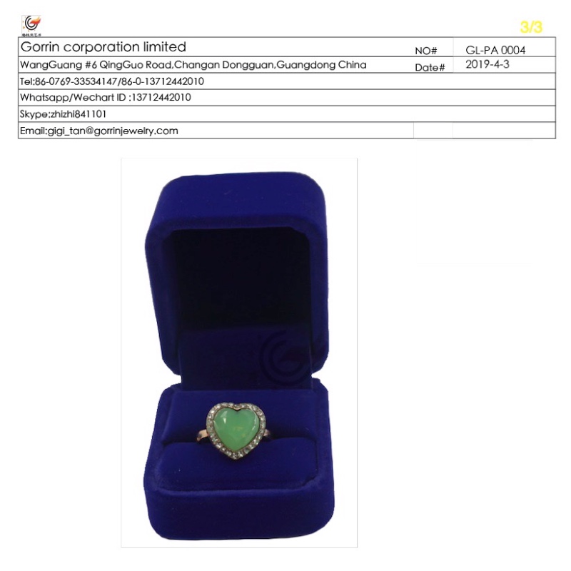 GL-PA0004 Velvet ring box